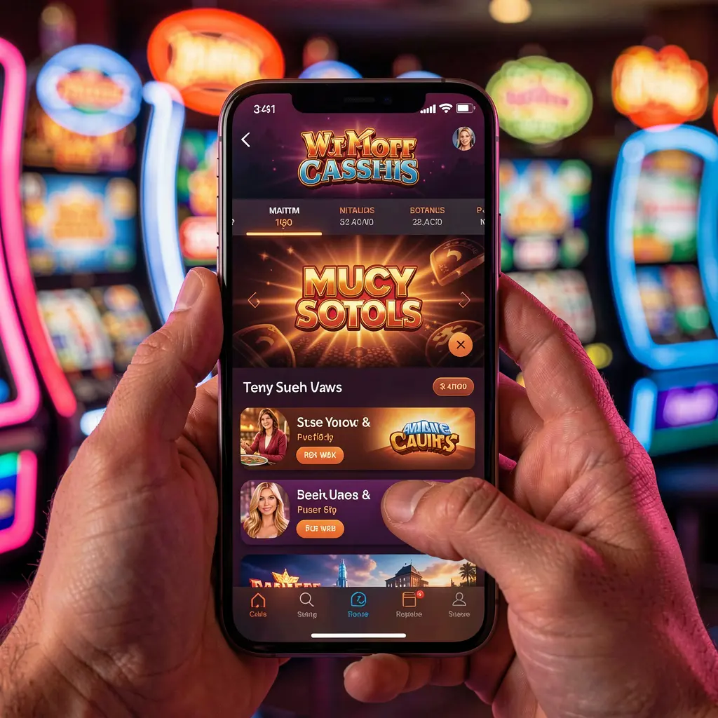 KASH7777 App – Spin exciting casino slots anytime on your mobile device Hands playing colorful slot games on the KASH7777 mobile casino app with vibrant neon casino style visuals